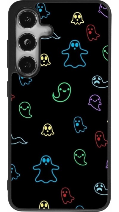 Samsung Galaxy S24 Case Hülle - Silikon schwarz Halloween 2024 colorful ghosts