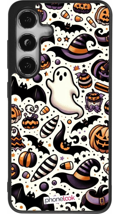 Samsung Galaxy S24 Case Hülle - Silikon schwarz Halloween 2024 Niedliches Muster