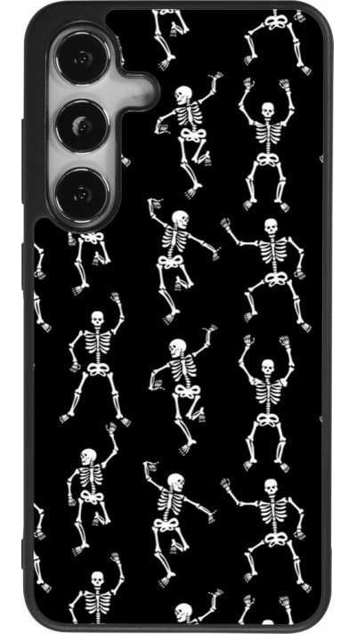 Samsung Galaxy S24 Case Hülle - Silikon schwarz Halloween 2024 dancing skeleton