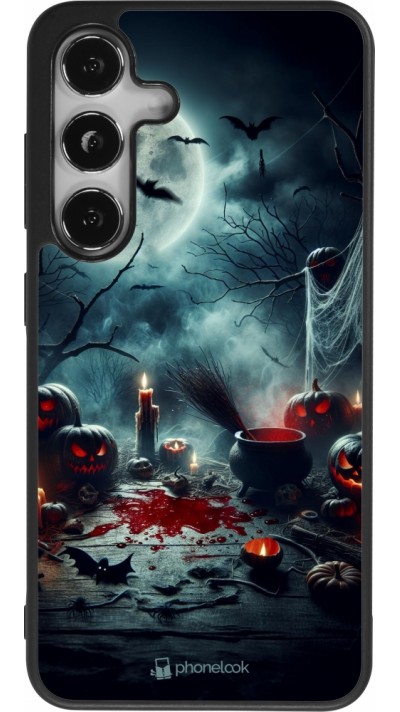 Samsung Galaxy S24 Case Hülle - Silikon schwarz Halloween 2024 Dunkler Mond