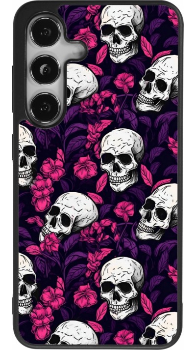 Samsung Galaxy S24 Case Hülle - Silikon schwarz Halloween 2024 romantic skulls