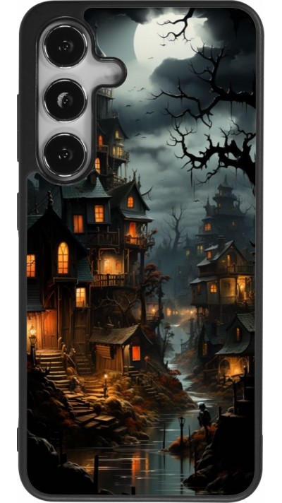 Samsung Galaxy S24 Case Hülle - Silikon schwarz Halloween 2024 scary town