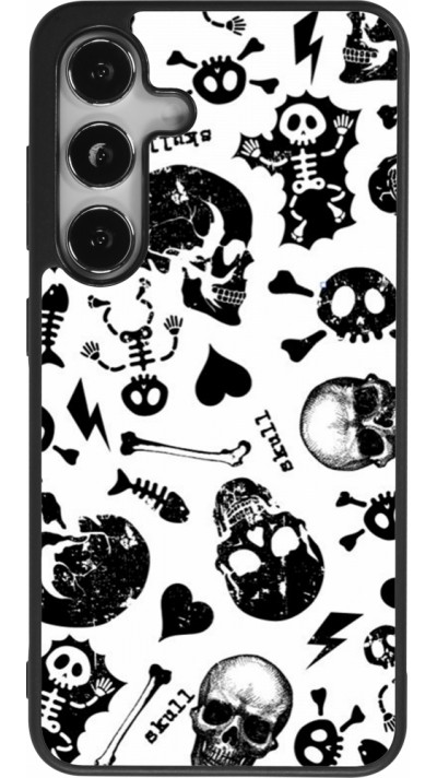 Samsung Galaxy S24 Case Hülle - Silikon schwarz Halloween 2024 skeleton mix