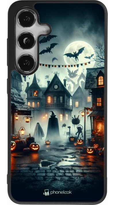 Samsung Galaxy S24 Case Hülle - Silikon schwarz Halloween Spukstadt