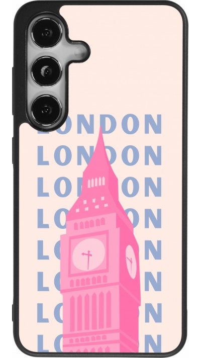 Samsung Galaxy S24 Case Hülle - Silikon schwarz London Pink Print