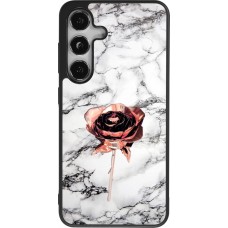 Samsung Galaxy S24 Case Hülle - Silikon schwarz Marble Rose Gold