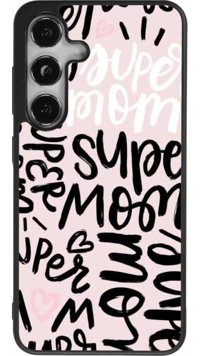 Samsung Galaxy S24 Case Hülle - Silikon schwarz Mom 2024 Super mom