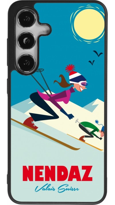 Coque Samsung Galaxy S24 - Silicone rigide noir Nendaz Ski Downhill