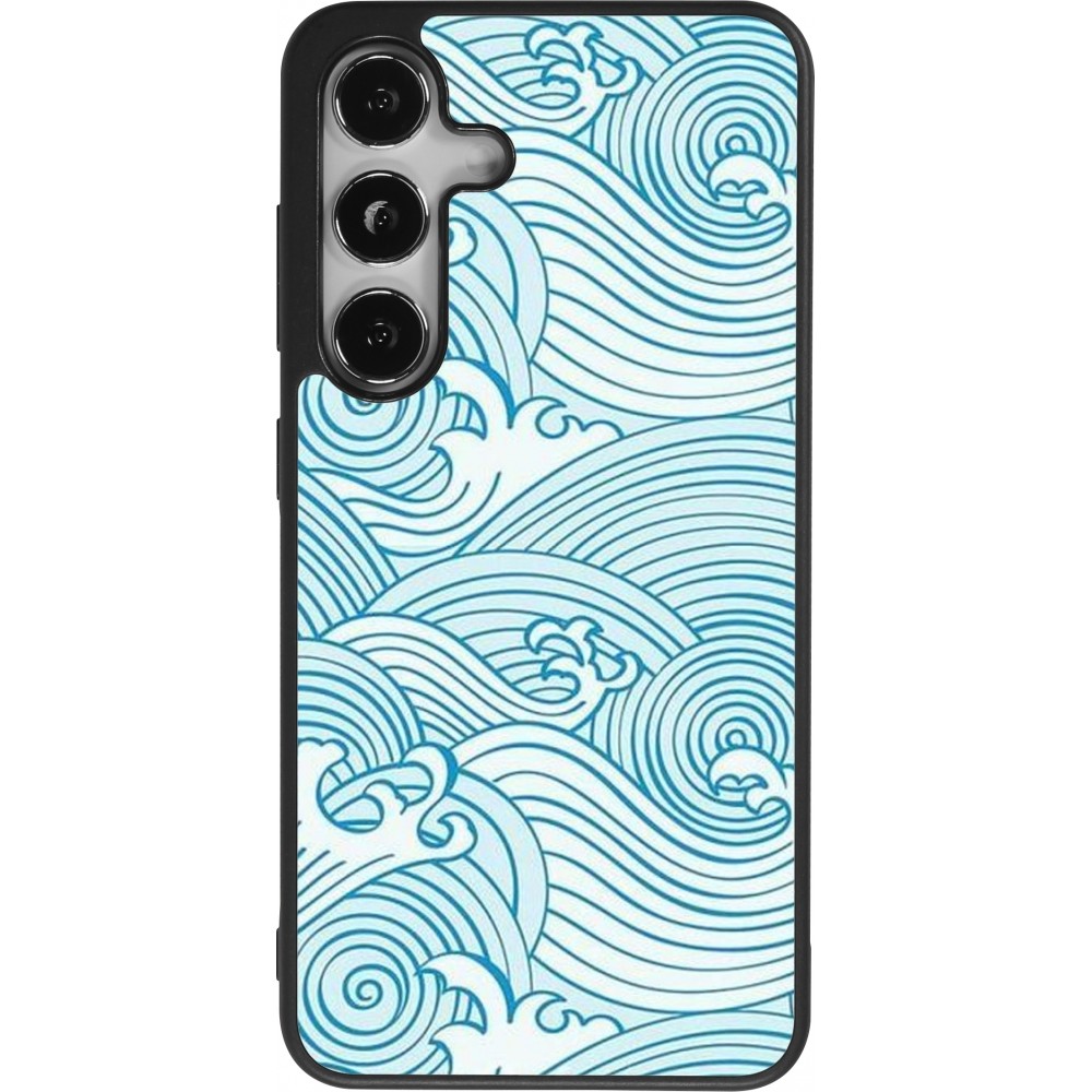 Samsung Galaxy S24 Case Hülle - Silikon schwarz Ocean Waves