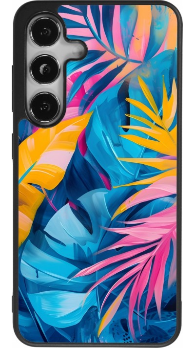 Samsung Galaxy S24 Case Hülle - Silikon schwarz Palms Blue