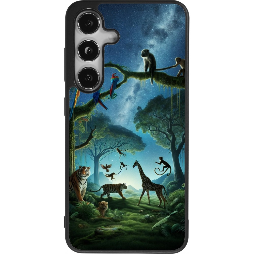 Samsung Galaxy S24 Case Hülle - Silikon schwarz Paradies der exotischen Tiere