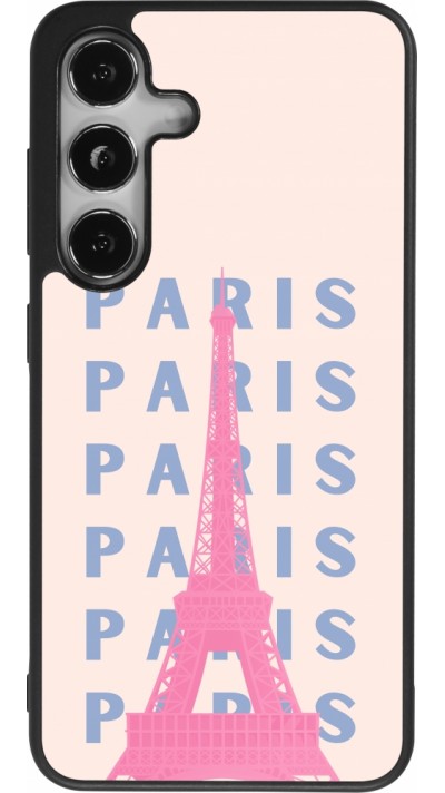 Samsung Galaxy S24 Case Hülle - Silikon schwarz Paris Pink Print