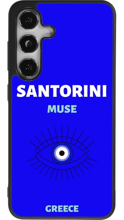 Samsung Galaxy S24 Case Hülle - Silikon schwarz Pop Summer Destination Santorini