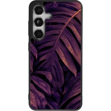 Samsung Galaxy S24 Case Hülle - Silikon schwarz Purple Light Leaves