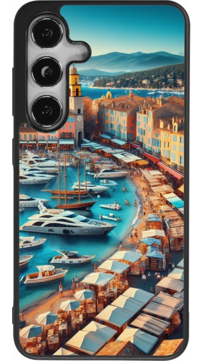 Samsung Galaxy S24 Case Hülle - Silikon schwarz Saint-Tropez Strand