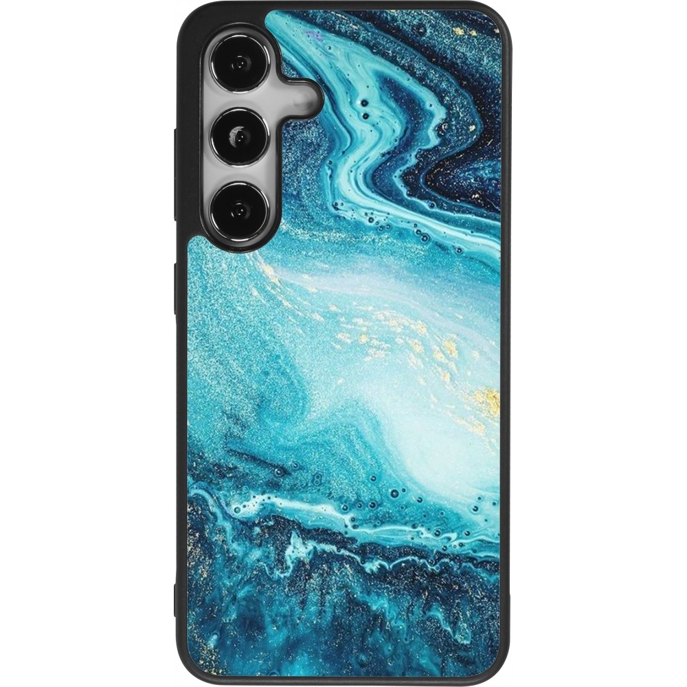 Samsung Galaxy S24 Case Hülle - Silikon schwarz Sea Foam Blue