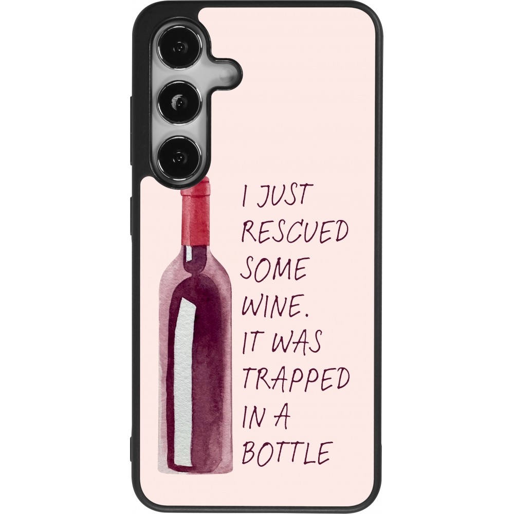 Samsung Galaxy S24 Case Hülle - Silikon schwarz I just rescued some wine