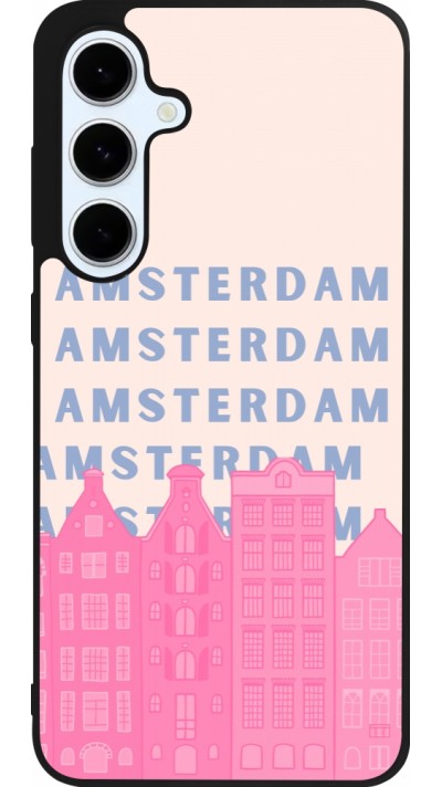 Samsung Galaxy S24 FE Case Hülle - Silikon schwarz Amsterdam Pink Print