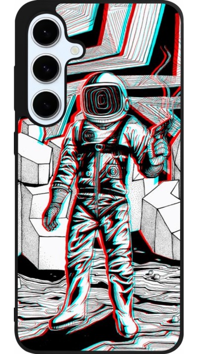 Samsung Galaxy S24 FE Case Hülle - Silikon schwarz Anaglyph Astronaut