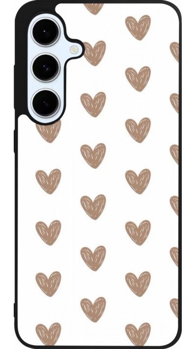 Samsung Galaxy S24 FE Case Hülle - Silikon schwarz Autumn 2024 brown hearts