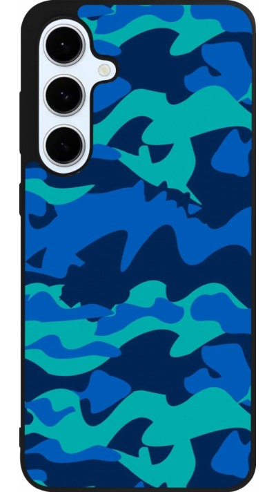 Samsung Galaxy S24 FE Case Hülle - Silikon schwarz Camo Blue