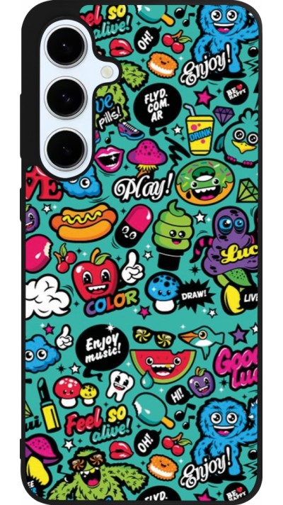 Samsung Galaxy S24 FE Case Hülle - Silikon schwarz Cartoons old school