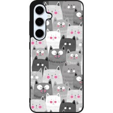 Samsung Galaxy S24 FE Case Hülle - Silikon schwarz Katzenschwärme