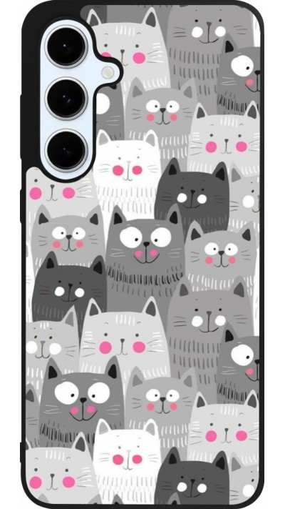 Samsung Galaxy S24 FE Case Hülle - Silikon schwarz Katzenschwärme