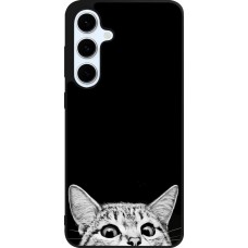 Samsung Galaxy S24 FE Case Hülle - Silikon schwarz Cat Looking Up Black