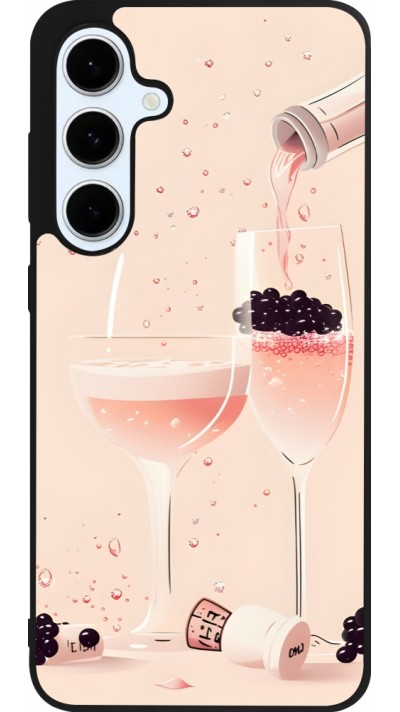 Samsung Galaxy S24 FE Case Hülle - Silikon schwarz Champagne Pouring Pink