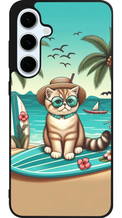 Samsung Galaxy S24 FE Case Hülle - Silikon schwarz Chat Surf Stil