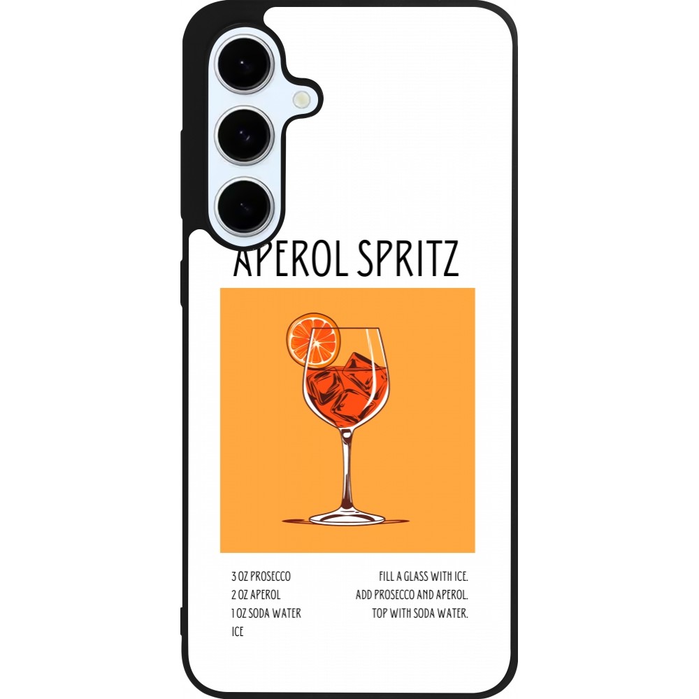 Samsung Galaxy S24 FE Case Hülle - Silikon schwarz Cocktail Rezept Aperol Spritz