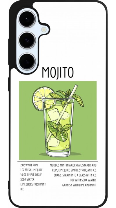 Samsung Galaxy S24 FE Case Hülle - Silikon schwarz Cocktail Rezept Mojito