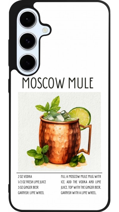 Samsung Galaxy S24 FE Case Hülle - Silikon schwarz Cocktail Rezept Moscow Mule