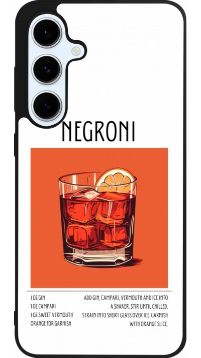 Samsung Galaxy S24 FE Case Hülle - Silikon schwarz Cocktail Rezept Negroni