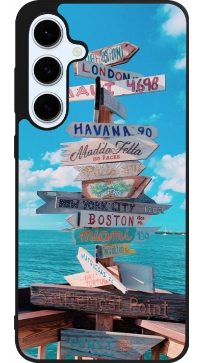 Samsung Galaxy S24 FE Case Hülle - Silikon schwarz Cool Cities Directions