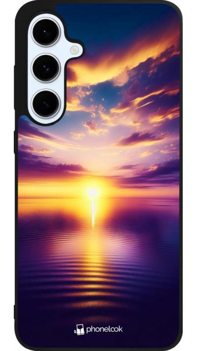 Samsung Galaxy S24 FE Case Hülle - Silikon schwarz Sonnenuntergang gelb violett