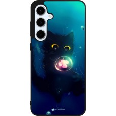 Samsung Galaxy S24 FE Case Hülle - Silikon schwarz Cute Cat Bubble