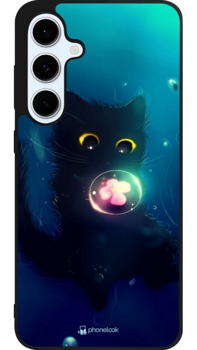 Samsung Galaxy S24 FE Case Hülle - Silikon schwarz Cute Cat Bubble