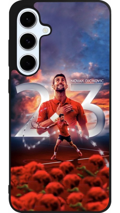 Samsung Galaxy S24 FE Case Hülle - Silikon schwarz Djokovic 23 Grand Slam