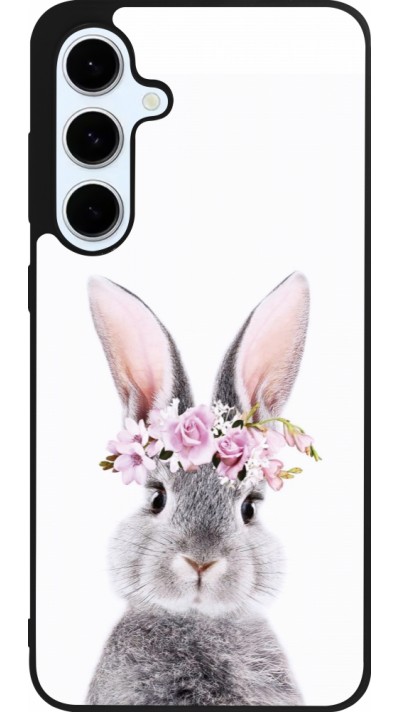 Samsung Galaxy S24 FE Case Hülle - Silikon schwarz Easter 2023 flower bunny