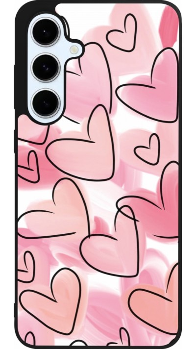 Samsung Galaxy S24 FE Case Hülle - Silikon schwarz Easter 2023 pink hearts