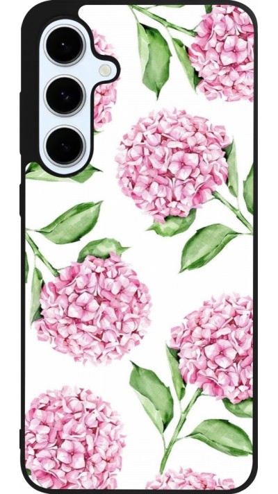 Samsung Galaxy S24 FE Case Hülle - Silikon schwarz Easter 2024 pink flowers