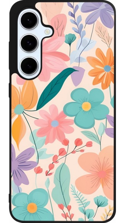 Samsung Galaxy S24 FE Case Hülle - Silikon schwarz Easter 2024 spring flowers