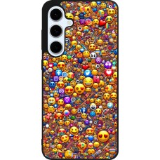 Samsung Galaxy S24 FE Case Hülle - Silikon schwarz Emoji gemischt