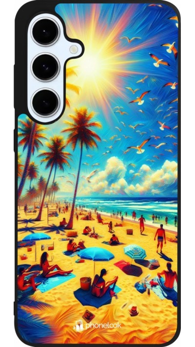 Samsung Galaxy S24 FE Case Hülle - Silikon schwarz Sommer Paradies Farbe