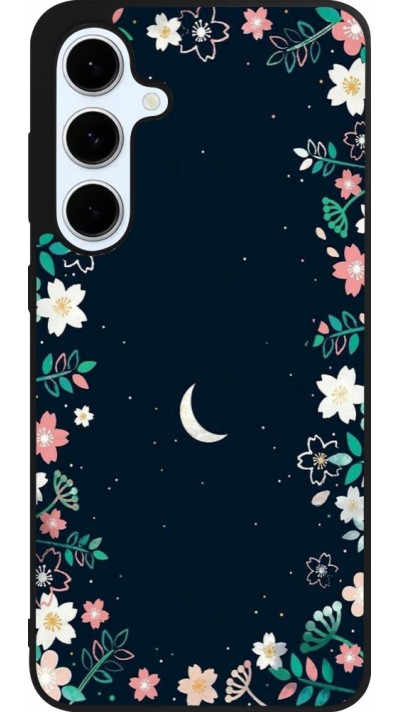 Samsung Galaxy S24 FE Case Hülle - Silikon schwarz Flowers space