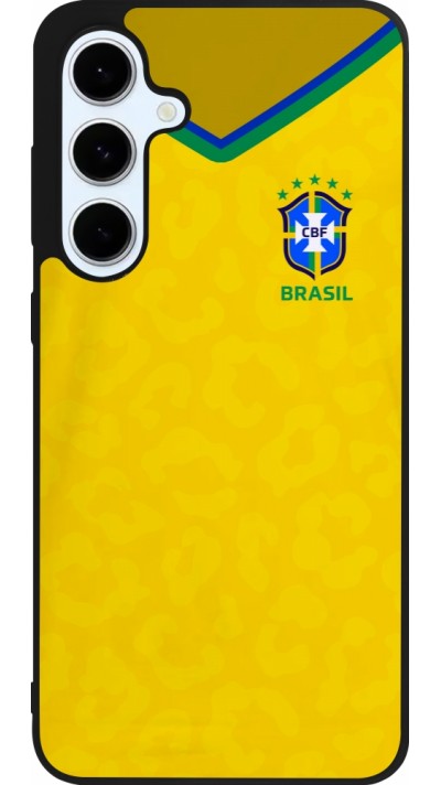 Samsung Galaxy S24 FE Case Hülle - Silikon schwarz Brasilien 2022 personalisierbares Fußballtrikot