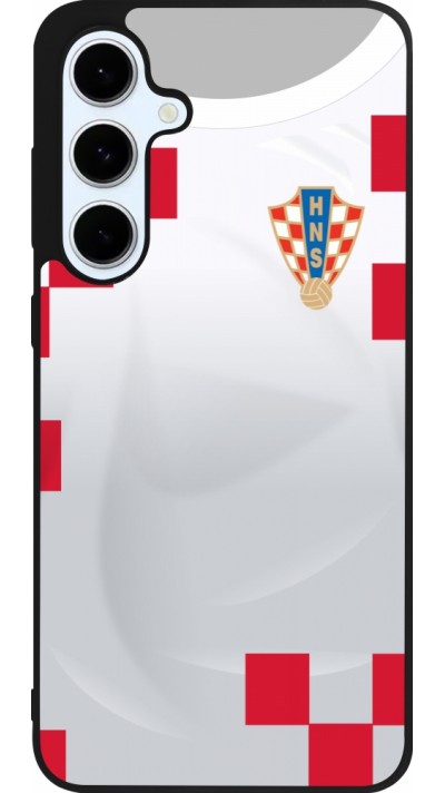 Samsung Galaxy S24 FE Case Hülle - Silikon schwarz Kroatien 2022 personalisierbares Fussballtrikot