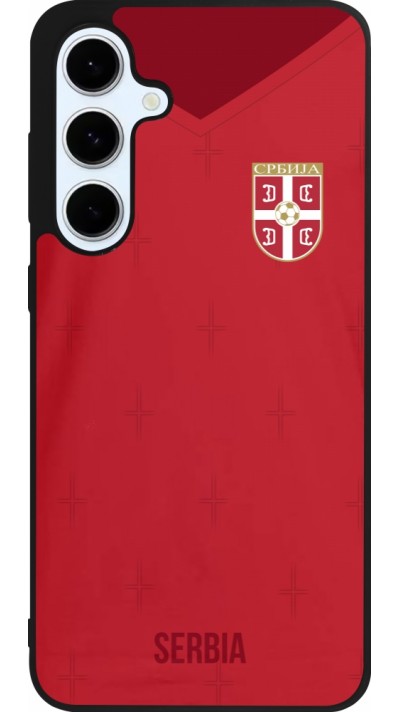 Samsung Galaxy S24 FE Case Hülle - Silikon schwarz Serbien 2022 personalisierbares Fussballtrikot